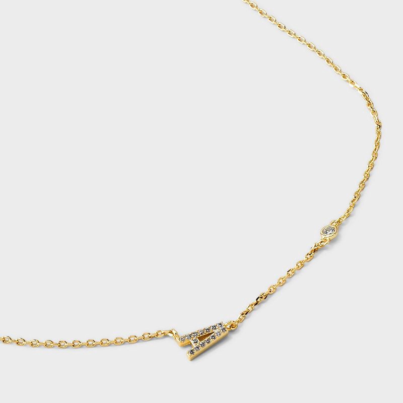 slide 4 of 4, 14K Gold Dipped Cubic Zirconia A Initial Necklace - A New Day™ Gold, 1 ct