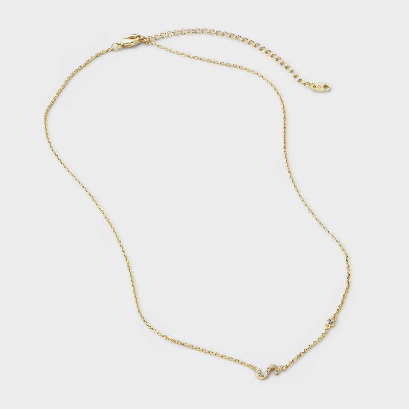 slide 3 of 4, 14K Gold Dipped Cubic Zirconia S Initial Necklace - A New Day™ Gold, 1 ct
