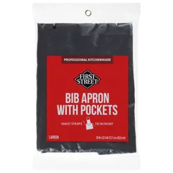First Street Black Bib Apron