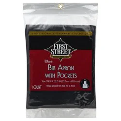 First Street Black Bib Apron