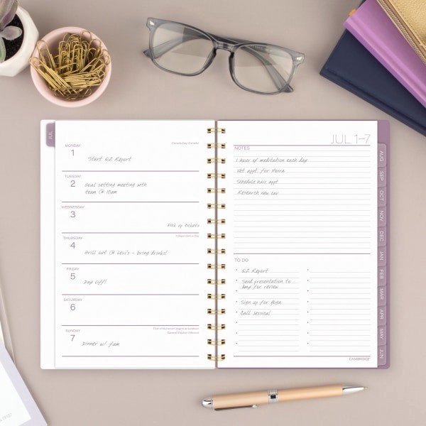 slide 7 of 7, 2024-2025 Cambridge Eclipse Weekly/Monthly Academic Planner, 5-1/2"" X 8-1/2"", Purple, July 2024 To June 2025, 1711-200A, 1 ct