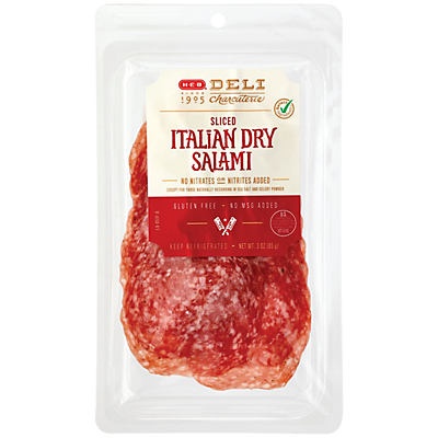 slide 1 of 1, H-E-B Select Ingredients Sliced Italian Dry Salami, 3 oz