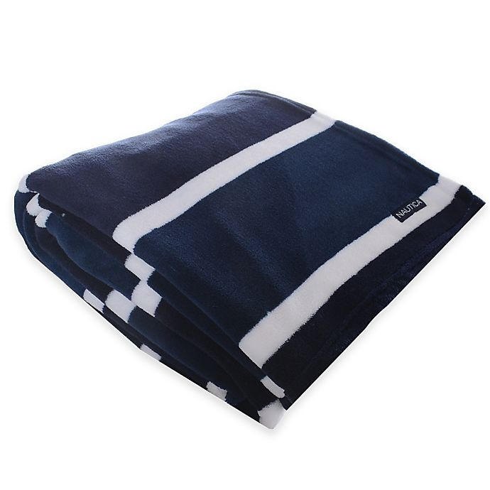 slide 1 of 1, Nautica Knots Bay Twin Fleece Blanket - Navy, 1 ct