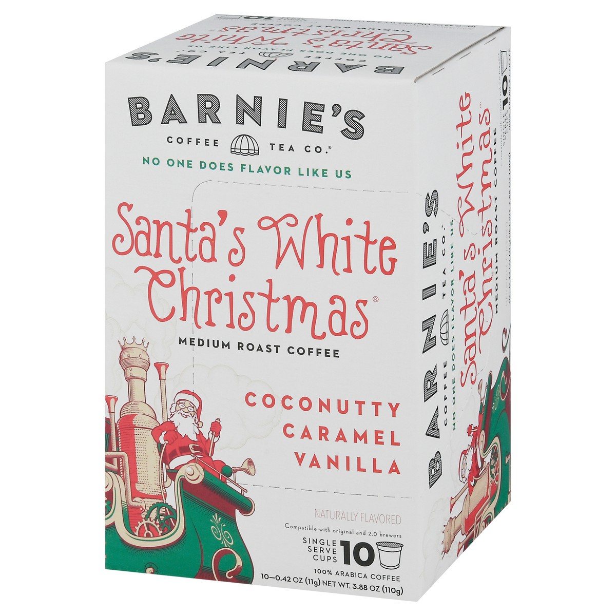 slide 3 of 9, Barnie's Coffee & Tea Co. Single Serve Cups Medium Roast Santa's White Christmas Coffee 10 ea, 10 ct