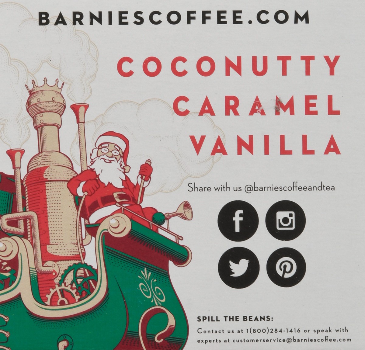 slide 4 of 9, Barnie's Coffee & Tea Co. Single Serve Cups Medium Roast Santa's White Christmas Coffee 10 ea, 10 ct