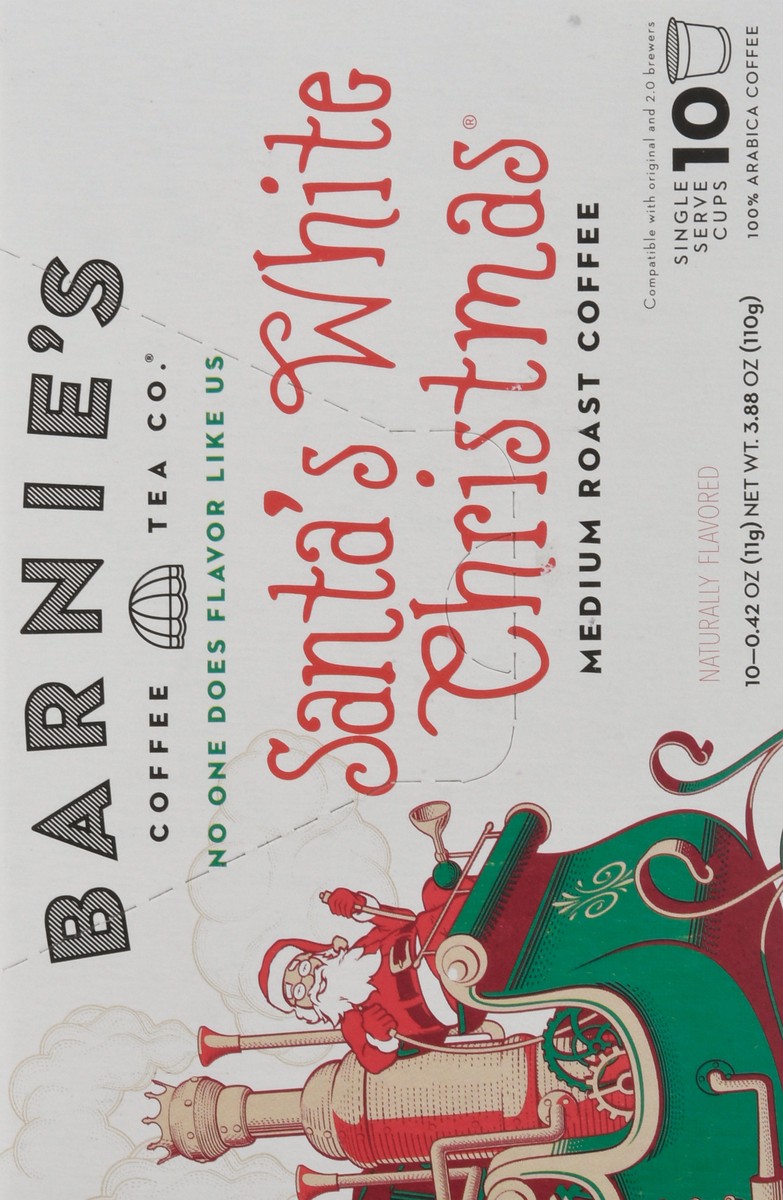 slide 8 of 9, Barnie's Coffee & Tea Co. Single Serve Cups Medium Roast Santa's White Christmas Coffee 10 ea, 10 ct