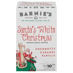 Barnie''s Coffee & Tea Co. Single Serve Cups Medium Roast Santa''s White Christmas Coffee 10 ea