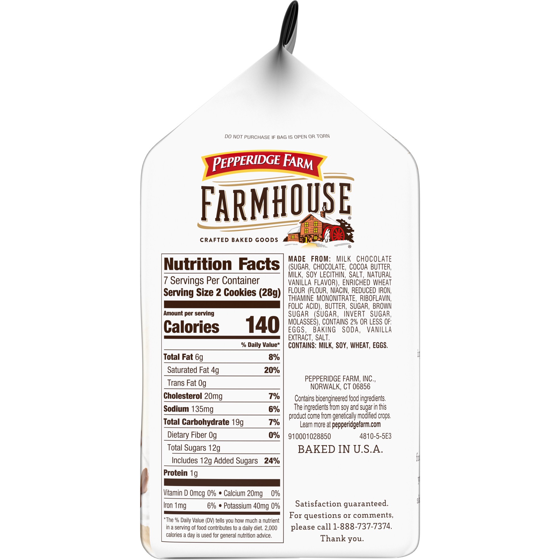 slide 9 of 9, Pepperidge Farm Farmhouse Thin and Crispy Milk Chocolate Chip Cookies, 6.9 OZ Bag (14 Cookies), 6.9 oz