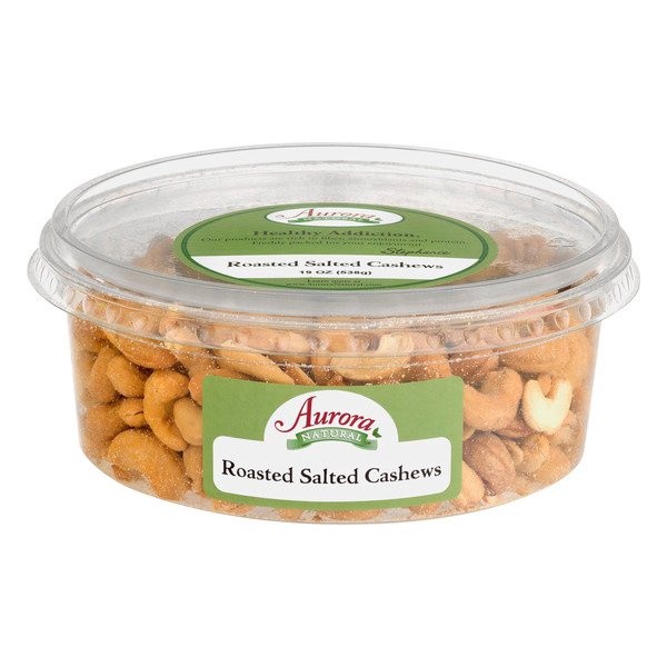 slide 1 of 1, Aurora Natural Cashews Roasted Salted, 15 oz