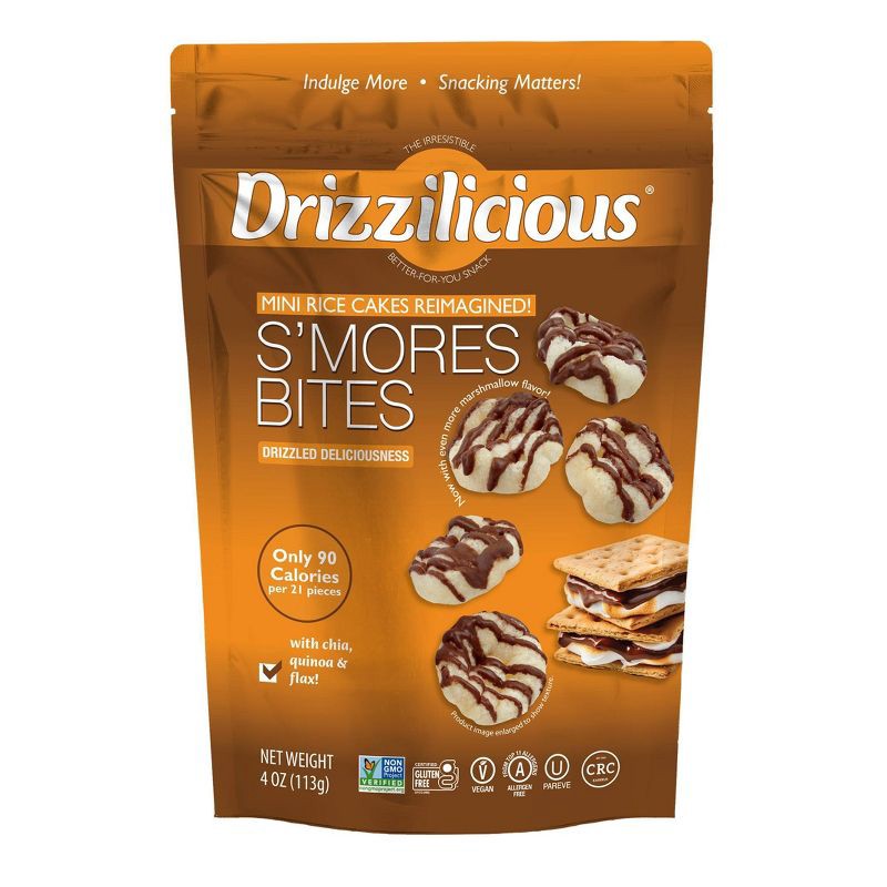 slide 1 of 4, Drizzilicious S'mores Drizzled Mini Rice Cake - 4oz, 4 oz