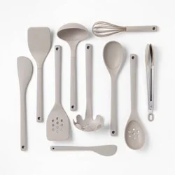 10pc Nylon Kitchen Utensil Set Gray - Figmint™