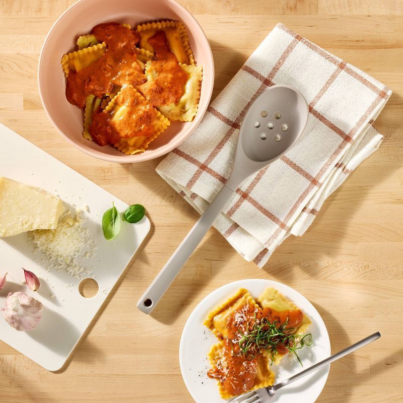 slide 2 of 4, Soft Grip Nylon Slotted Spoon Slate Gray - Figmint™, 1 ct