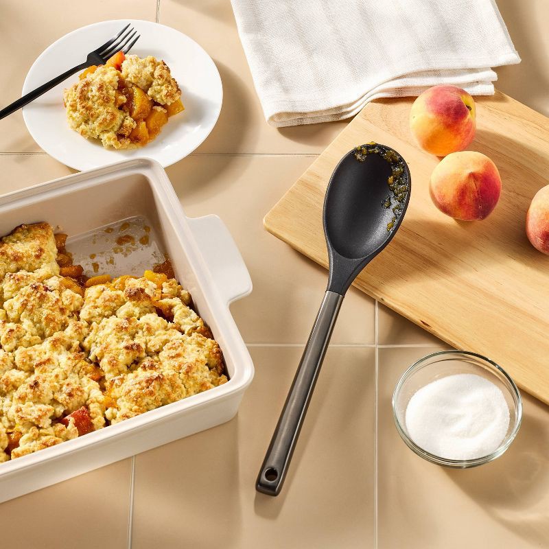 slide 2 of 4, Silicone/Stainless Steel Spoon Matte Black - Figmint™, 1 ct