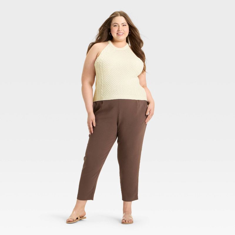 slide 3 of 3, Women's Cable Crewneck Pullover Sweater Vest - A New Day™ Cream XXL, 1 ct