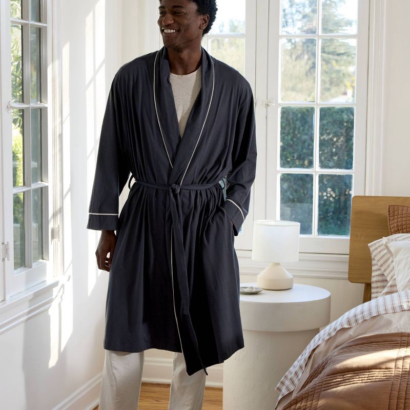 slide 4 of 4, L/XL Jersey Lounge Robe Charcoal - Parachute for Target, 1 ct
