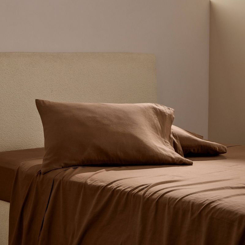 slide 2 of 6, Queen Relaxed Linen Sheet Set Pecan - Parachute for Target, 1 ct