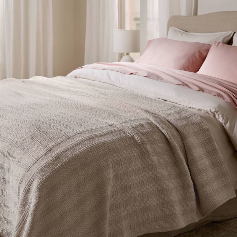 slide 3 of 4, Desert Stripe Bed Blanket Queen/King Natural - Parachute for Target, 1 ct