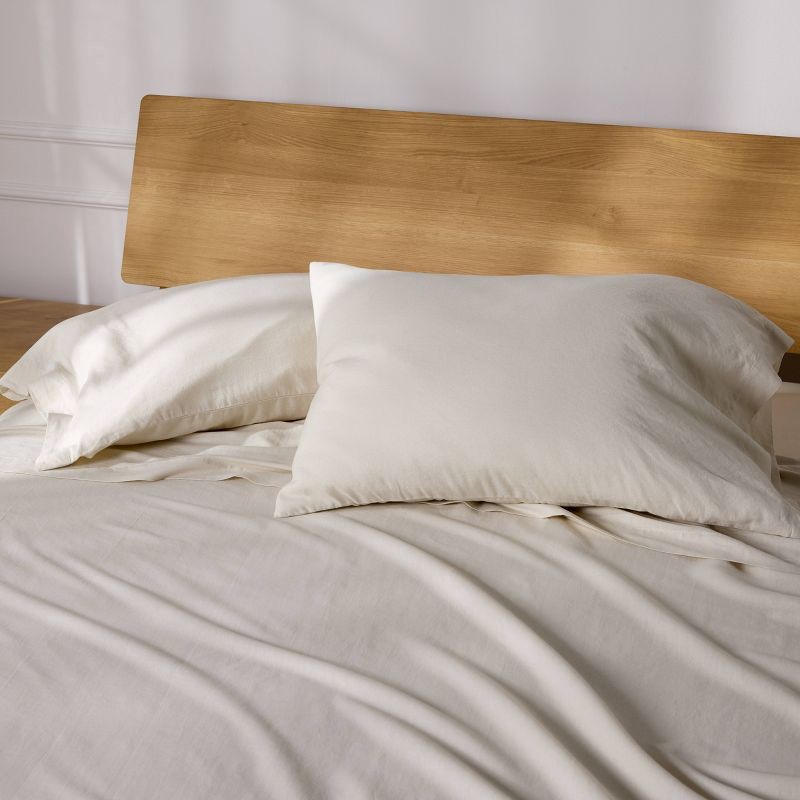 slide 2 of 5, Queen Relaxed Linen Sheet Set Parchment - Parachute for Target, 1 ct