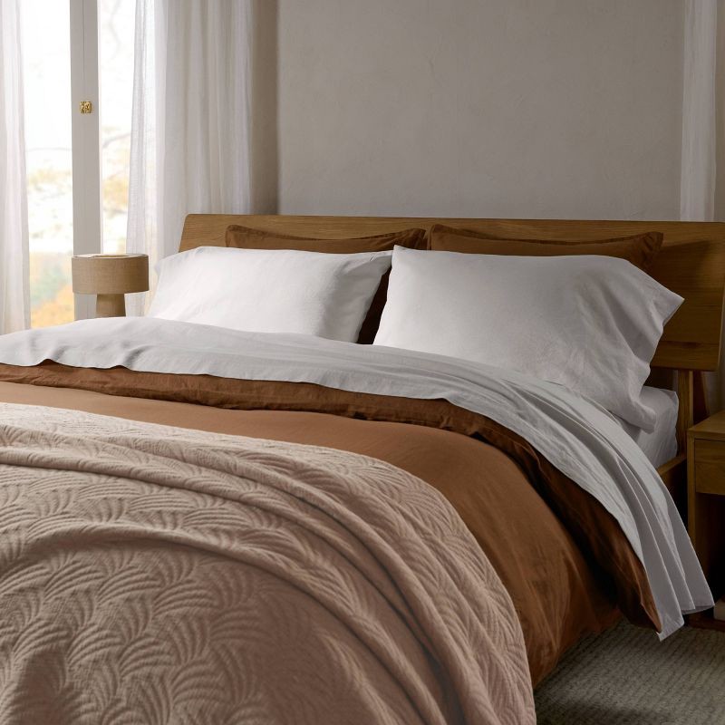 slide 4 of 5, Queen Relaxed Linen Sheet Set Parchment - Parachute for Target, 1 ct