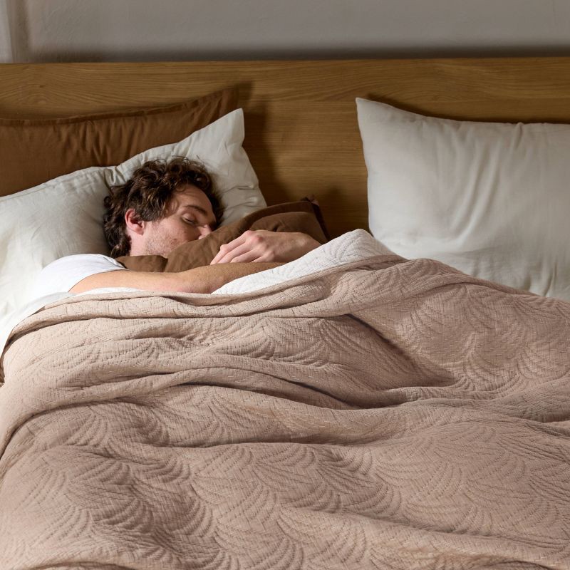 slide 2 of 5, Palm Jacquard Bed Blanket Queen/King Pecan - Parachute for Target, 1 ct