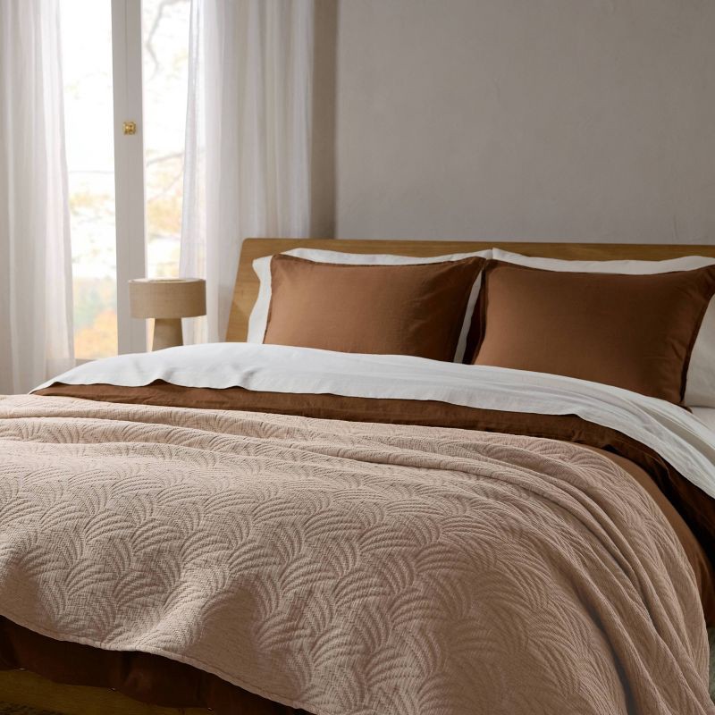 slide 3 of 5, Palm Jacquard Bed Blanket Queen/King Pecan - Parachute for Target, 1 ct