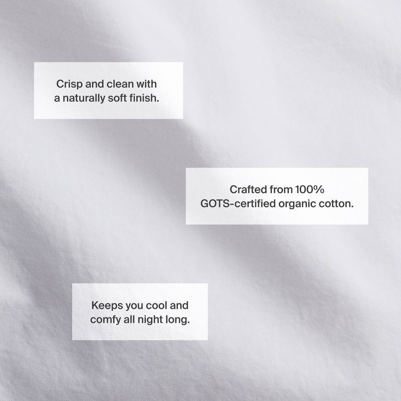 slide 5 of 6, Queen Casual Organic Cotton Sheet Set White - Parachute for Target, 1 ct