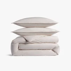 Full/Queen Casual Organic Cotton Duvet Cover & Sham Set Parchment - Parachute for Target