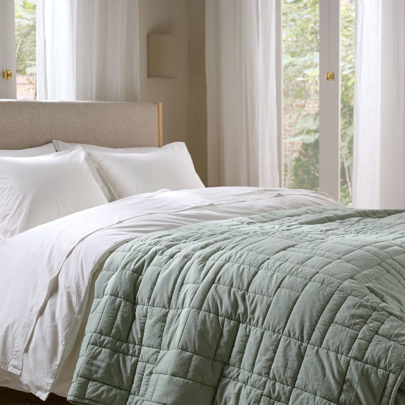 slide 4 of 4, Full/Queen Cozy Block Quilt Jade - Parachute for Target, 1 ct