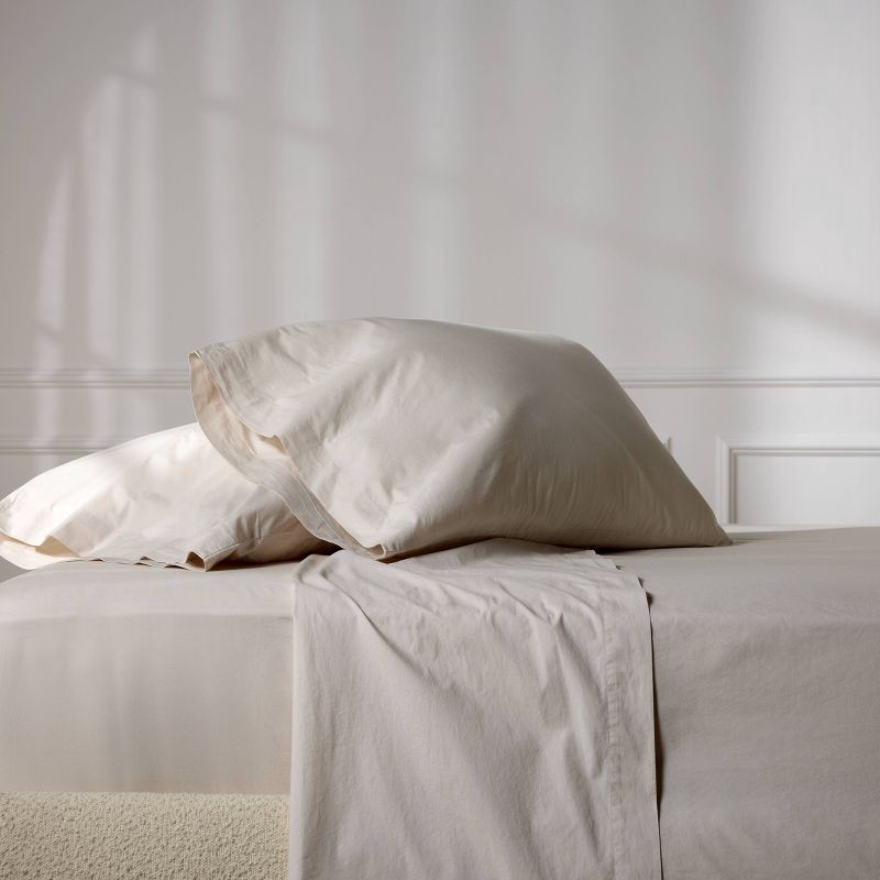 slide 2 of 6, Queen Casual Organic Cotton Sheet Set Parchment - Parachute for Target, 1 ct