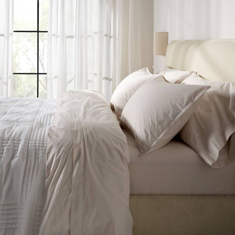 slide 4 of 6, Queen Casual Organic Cotton Sheet Set Parchment - Parachute for Target, 1 ct