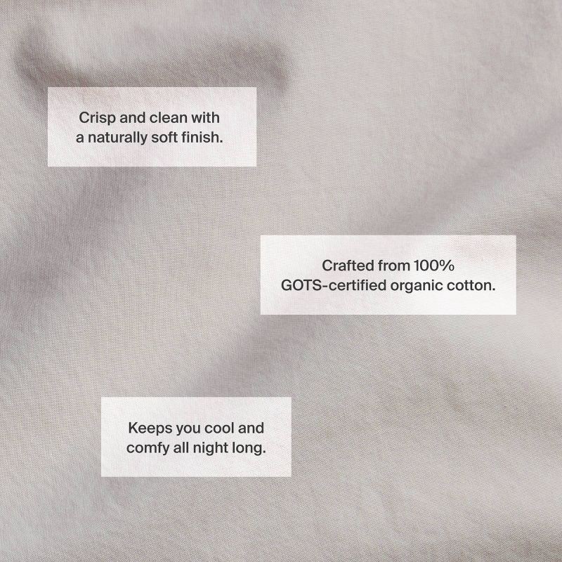 slide 5 of 6, Queen Casual Organic Cotton Sheet Set Parchment - Parachute for Target, 1 ct