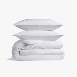 Full/Queen Casual Organic Cotton Duvet Cover & Sham Set White - Parachute for Target