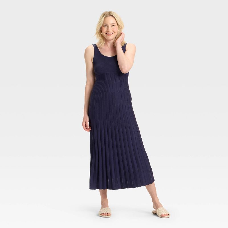 slide 3 of 3, Women's Maxi Sweater Dress - A New Day™ Navy M, 1 ct