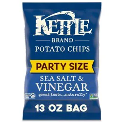 Kettle Brand Party Size Sea Salt and Vinegar Potato Chips - 13oz
