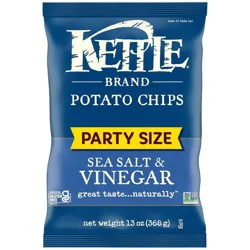 Kettle Brand Party Size Sea Salt and Vinegar Potato Chips - 13oz
