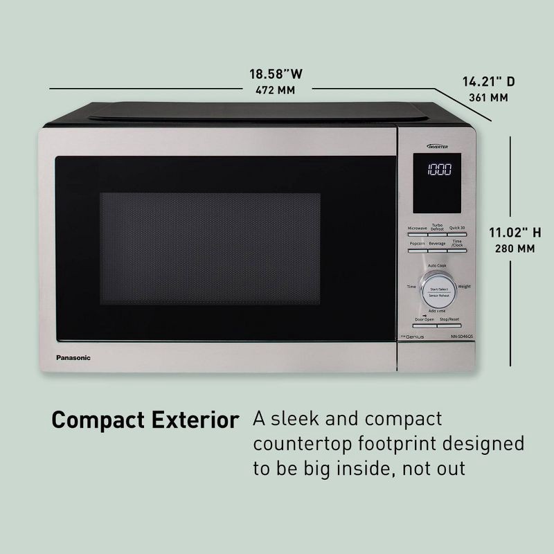 slide 4 of 13, Panasonic 0.9 cu ft Premium Inverter Microwave, 1 ct