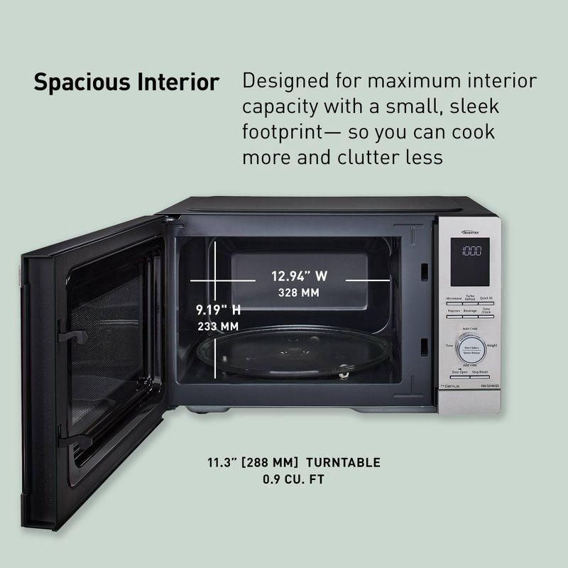 slide 5 of 13, Panasonic 0.9 cu ft Premium Inverter Microwave, 1 ct