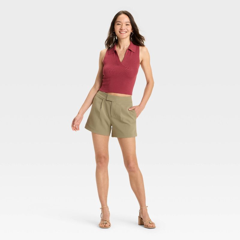 slide 3 of 3, Women's Polo Collar Pullover Sweater Tank - A New Day™ Burgundy XL, 1 ct