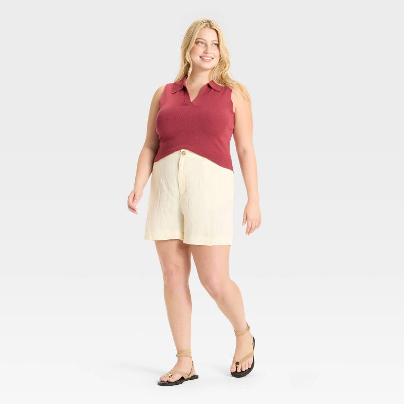 slide 3 of 3, Women's Polo Collar Pullover Sweater Tank - A New Day™ Burgundy XXL, 1 ct