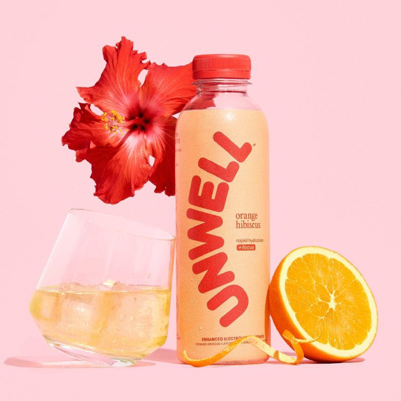 slide 4 of 6, Unwell Orange Hibiscus Hydration Electrolyte Drink for Rapid Hydration + Focus - 16.9 fl oz Bottle, 16.9 fl oz