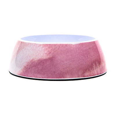 slide 1 of 1, Woof and Whiskers Non-skid Melamine Pet Bowl Pink Marble, 1 ct