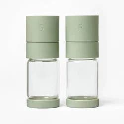 5" Glass Salt and Pepper Grinder Set Sage Green - Figmint™