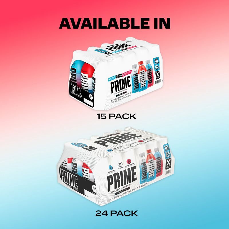 slide 9 of 10, Prime Hydration Variety Pack Mixed Flavors Sports Drink - 15pk/12 fl oz Bottles, 15 ct; 12 fl oz