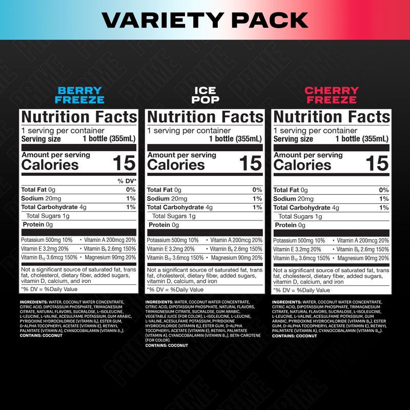 slide 10 of 10, Prime Hydration Variety Pack Mixed Flavors Sports Drink - 15pk/12 fl oz Bottles, 15 ct; 12 fl oz