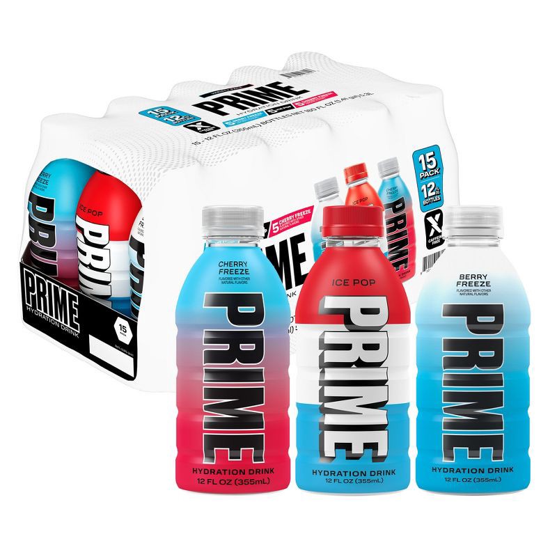 slide 1 of 10, Prime Hydration Variety Pack Mixed Flavors Sports Drink - 15pk/12 fl oz Bottles, 15 ct; 12 fl oz