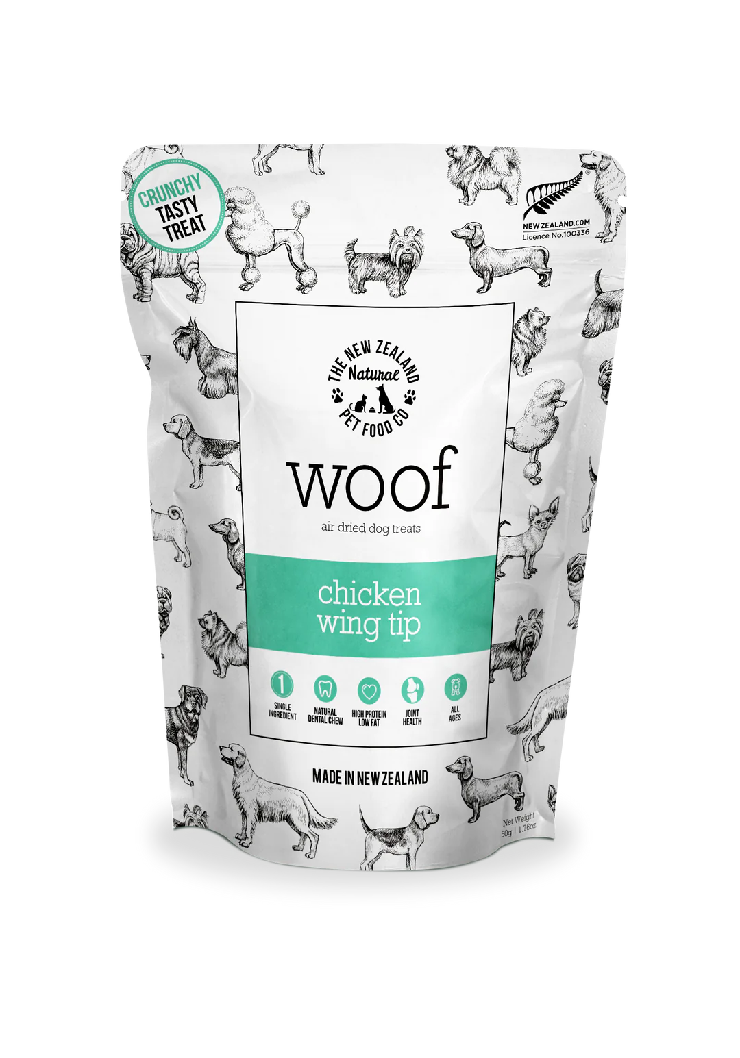 slide 2 of 2, New Zealand Natural Pet Chicken Wing Tip Dog Treat, 40 gram