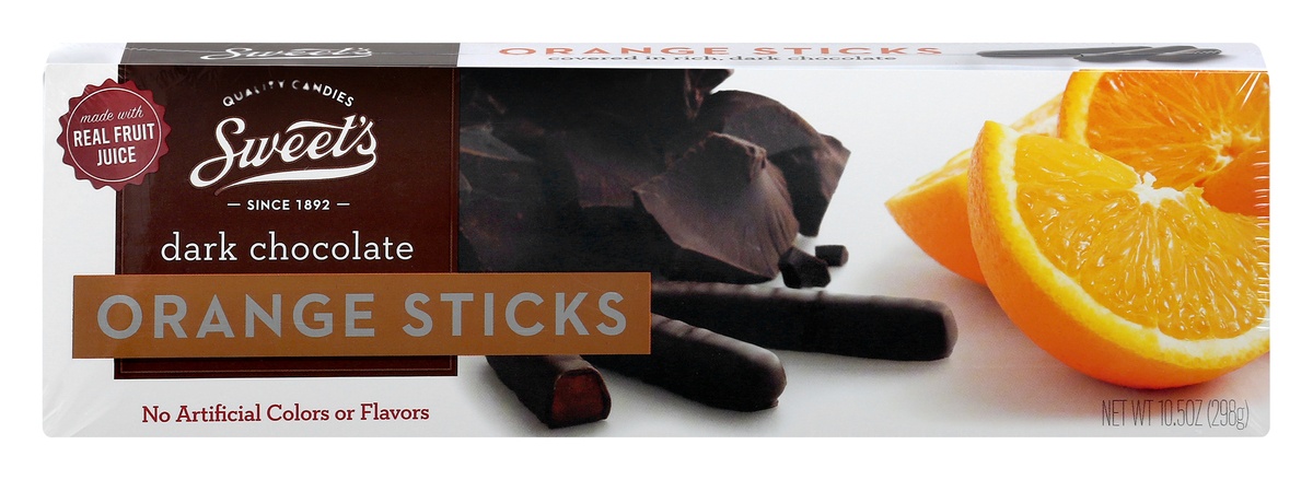 slide 1 of 1, Sweet's Orange Stiks Dark, 10.5 oz