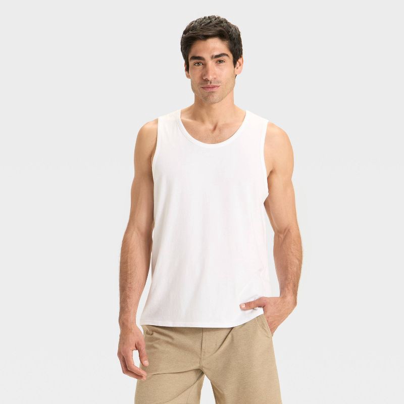 slide 1 of 3, Men's Tank Top - Goodfellow & Co™ White L, 1 ct