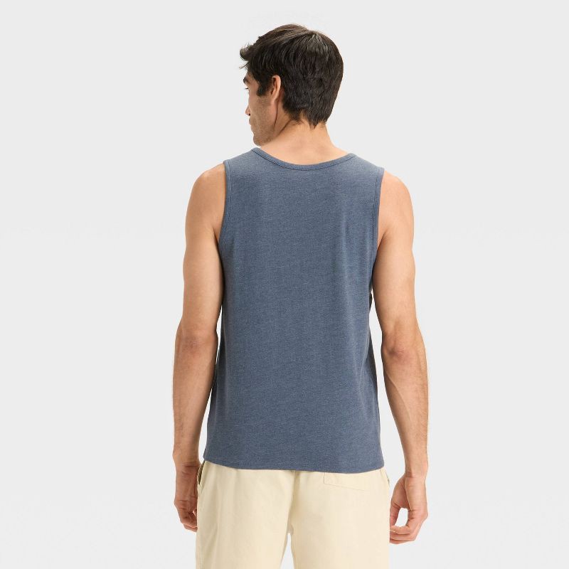 slide 2 of 3, Men's Tank Top - Goodfellow & Co™ Heathered Dark Blue S, 1 ct