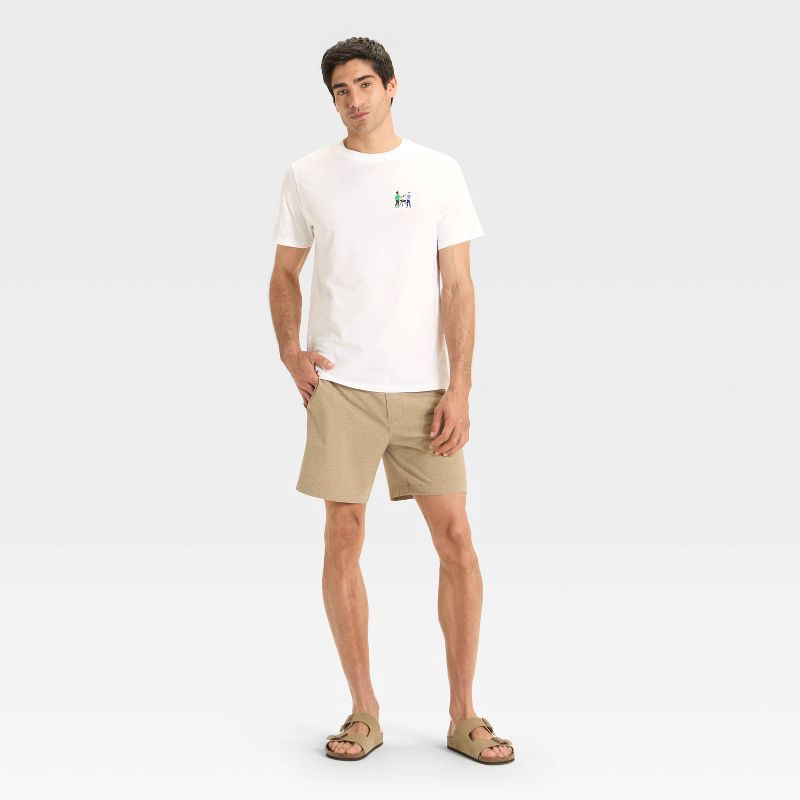 slide 3 of 3, Men's Embroidered T-Shirt - Goodfellow & Co™ Chalk White L, 1 ct